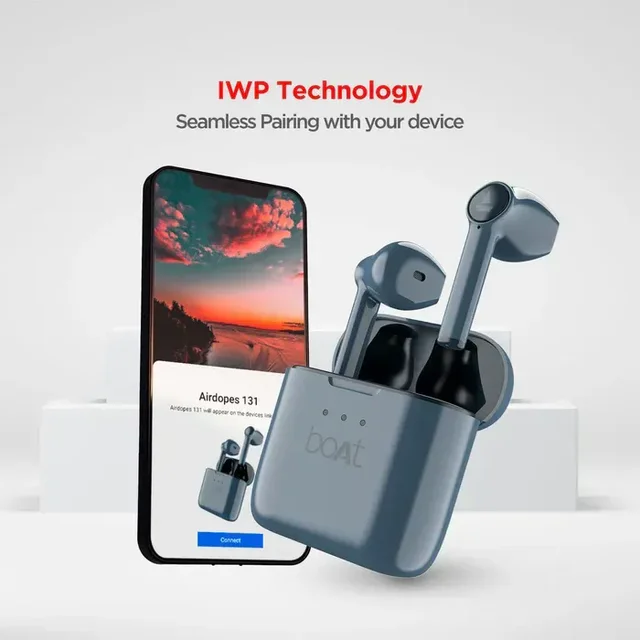 Boat Airdopes 131 Total Playback : 60 HRS. Bluetooth Truly Wireless in Ear Earbuds with Mic - Gray