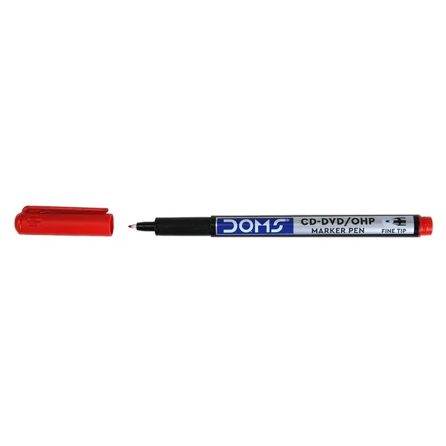 Doms CD-DVD/OHP Marker Pen - 1 Piece, Red