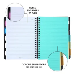 Doms 5 Subject Notebook Wiro Binding & Poly Cover 70 gsm Paper Pages 300 Size B5