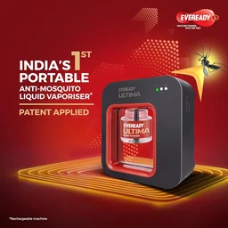 Eveready Ultima Portable Anti-Mosquito Liquid Repellent Machine + Refill upto 3 Hrs. Batter Backup Rechargeable Liquid Vaporiser,