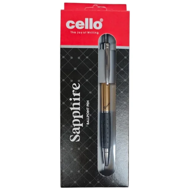Cello Sapphire Ball Pen - 1 Piece, Blue, Golden