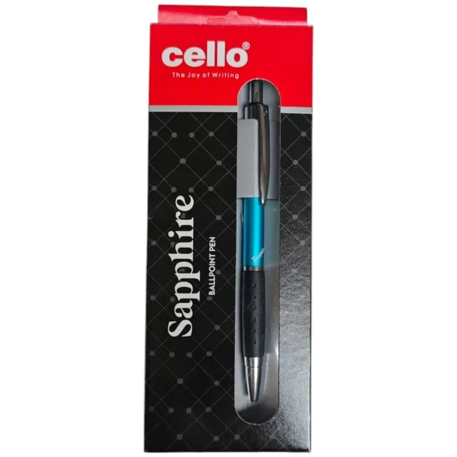 Cello Sapphire Ball Pen - 10 Pieces, Blue, Multicolour