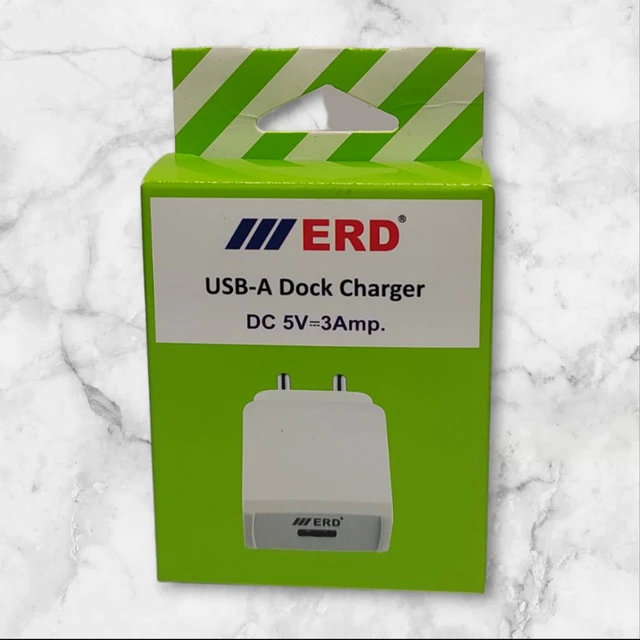 ERD USB - A Dock Charger DC 5A - 3Amp. 15W White Colour TC 204