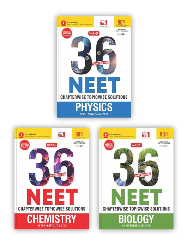 MTG 36 NEET Chapterwise Topicwise Solutions Physics, Chemistry, Biology for NEET Exam 2024