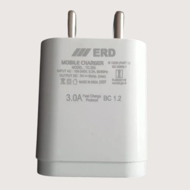 ERD USB - A Dock Charger DC 5A - 3Amp. 15W White Colour TC 204