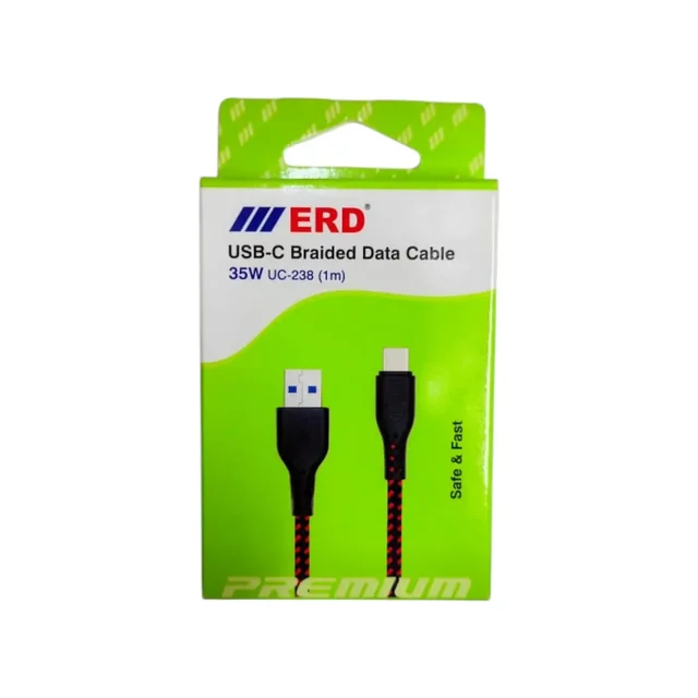ERD USB C Braided Data Cable 35W 1 Meter UC238