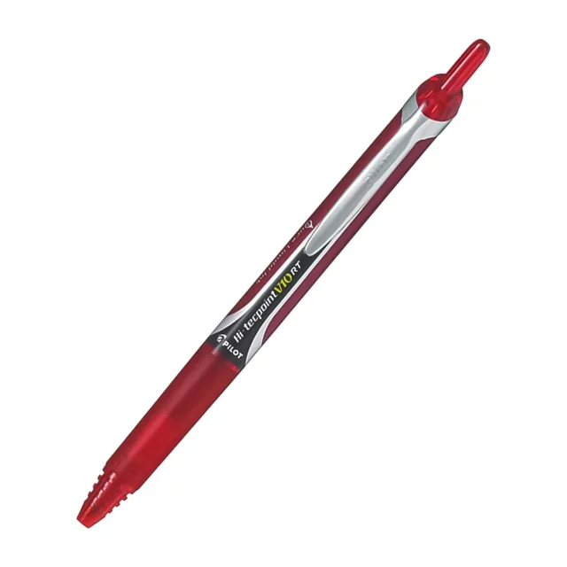 Pilot Hi Techpoint V10 RT Roller Ball Pen - 1 Piece, Red