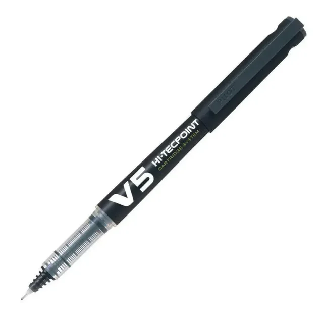 Pilot V5 Hi Tecpoint Cartridge System Roller Ball Pen - 1 Piece, Black