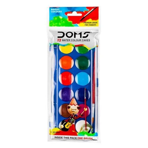 Doms Water Colour Cakes 12 Shades 23mm