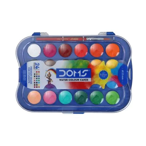 Doms Water Colour Cakes 24 Shades 23mm -