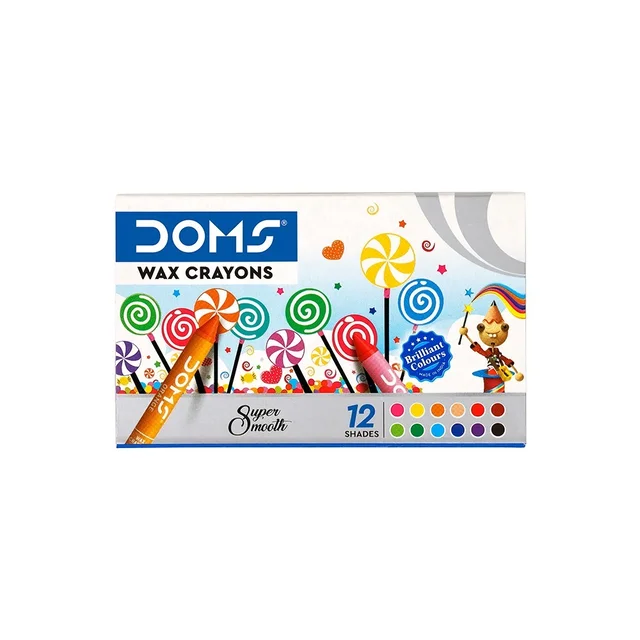 Doms Wax Crayons 12 Shades Box Pack - 10 Box