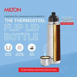 Milton Thermosteel 24 Hours Hot & Cold Water Bottle with Bag 1 Piece 1000 ml