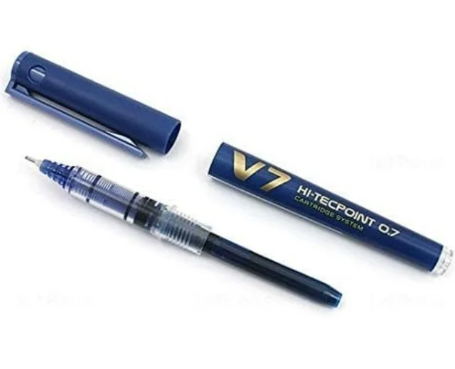Pilot V7 Hi Tecpoint Cartridge System Roller Ball Pen Blue, Black, Red, Green Pack of 4