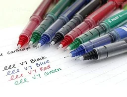 Pilot V7 Hi Tecpoint Cartridge System Roller Ball Pen Blue, Black, Red, Green Pack of 4