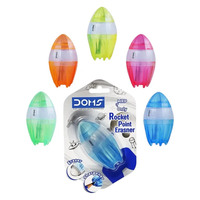 Doms Rocket Point Erasner & Sharpener - 10 Pieces