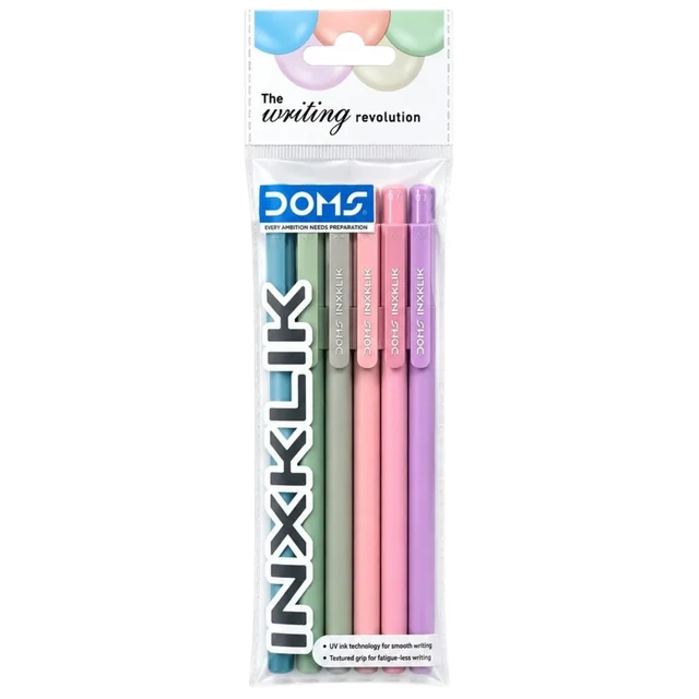 Doms Inxklik Ball Pen - 5 Pieces, Blue