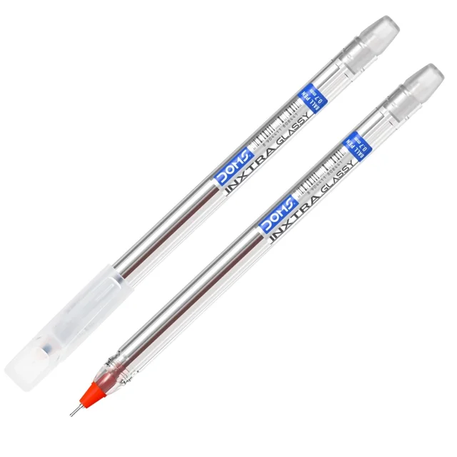 Doms Inxtra Glassy Ball Pen - 5 Pieces, Red