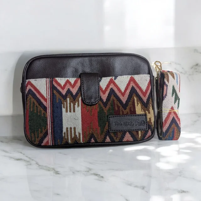 Boxy Sling With Jacquard Fabric Matching Sling