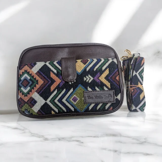 Boxy Sling With Jacquard Fabric Matching Sling