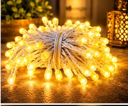 SINGLE COLOR WW 30M, 30 Meter Single Color Warm White LED Diwali Decoration String Lights with 8mm LED Bulbs(0042)