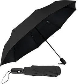 AUTO ON/OFF UMBRELLA BLACK, 3 Fold Auto Open & Close Black UV Protection Umbrella | Windproof Compact Travel Umbrella(3657)