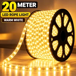 20M ROPE LIGHT WW,20 Meter Warm White LED Rope Light for Diwali Decoration, Home & Outdoor Lighting(0090)