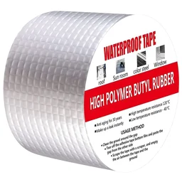 WATERPROOF TAP 4 INCH, Leakage Repair Waterproof Tape For Pipe Roof Water Solution Aluminium Foil Adhesive Sealing butyl rubber tape, Sealing Tape for Leakage (Foil tap 5M*4IN)    (2247)-S2288
