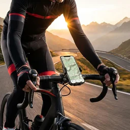 BIKE STAND PT05, Universal Mobile Holder for Bike & Motorcycle | 360° Rotating One-Touch Lock Phone Mount | Shockproof Anti-Slip Handlebar Holder(3755)