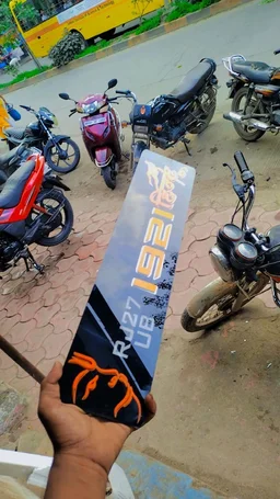Hanuman Ji | Hindu Radium 3d Plate ( 3d Radium ) - Bike, Back