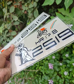 Shree Ram Ji Number Plate ( 3d Radium Shine ) - Car, Front + Back