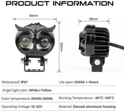 OWL Shape HJG Fog Yellow-White light - HJG ( Metal ) Original