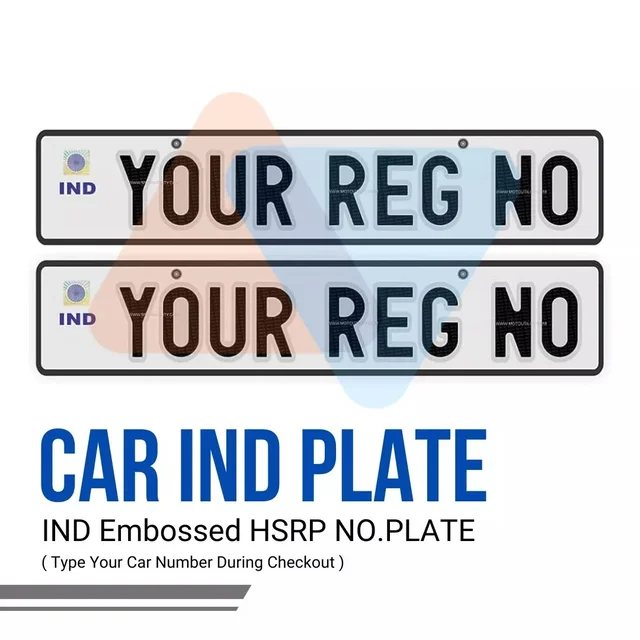 Car IND Number Plate - CAR, Only Back Side