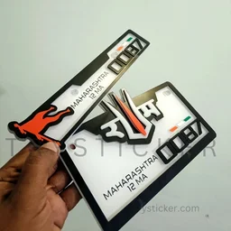 Full Loaded 3d Premium Shree Ram No.Plate - Bike, Front Side + Back Side