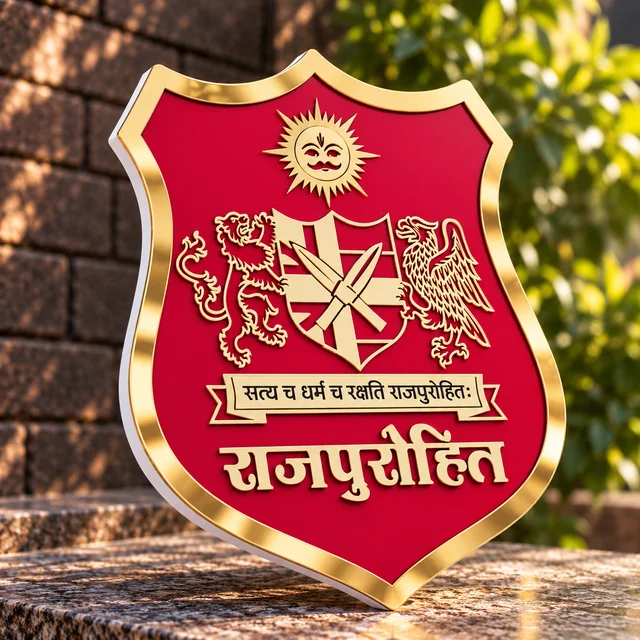 Trysticker Rajpurohit Royal Premium Acrylic Plate | Red - 6 X 5 Inch | Mini