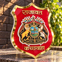 Trysticker kachwaha vansh-1 Royal Premium Acrylic Plate | Red - 6 X 5 Inch | Mini