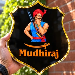 Trysticker Mudhiraj Royal Premium Acrylic Plate | Black - 6 X 5 Inch | Mini