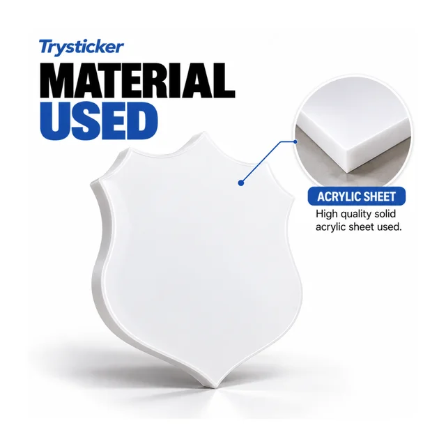 Trysticker Goud's Royal Premium Acrylic Plate | White - 24 X 20 Inch | Luxury