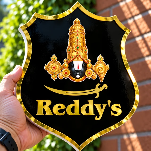 Trysticker Reddy's Royal Premium Acrylic Plate | Black - 6 X 5 Inch | Mini