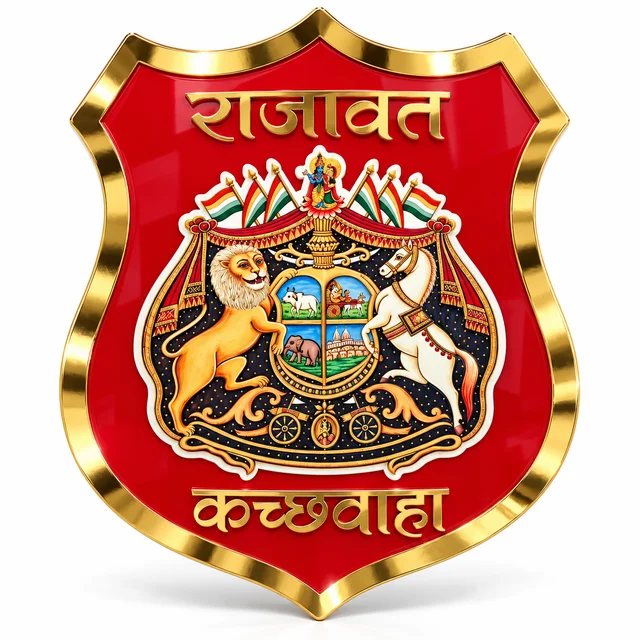 kachwaha vansh-1 Royal Premium Acrylic Plate | Red   