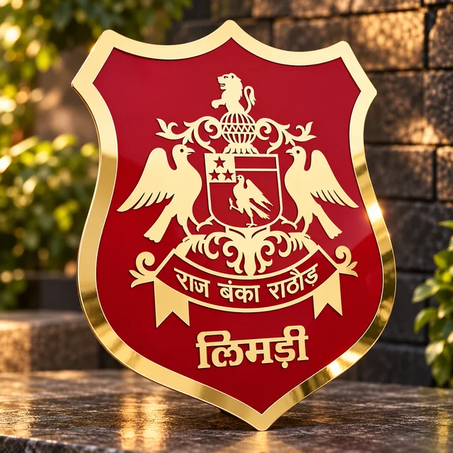 Trysticker Ranbanka Rathore Royal Premium Acrylic Plate | Red - 6 X 5 Inch | Mini