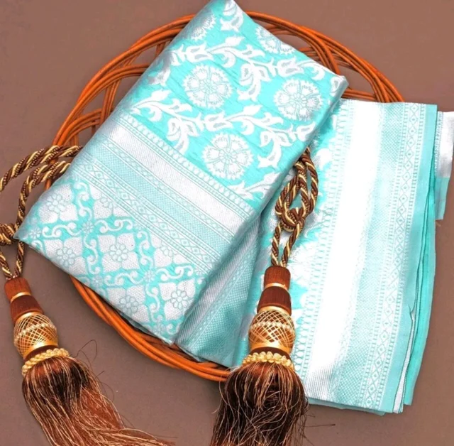 Trending Banarasi Silk Saree With Blouse
- Free Size