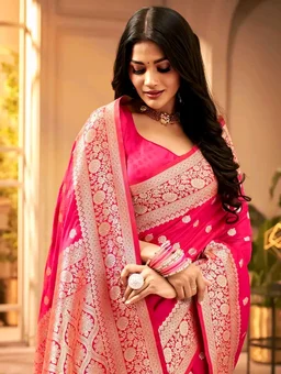 Women's Kanjivaram Soft Banarasi Silk Saree With Blouse Piece Firozi
- Free Size, Green