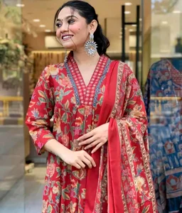 Anarkali Kurta Palazzo Dupatta Set