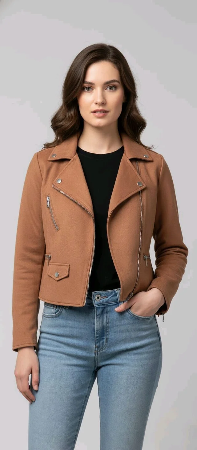 Urban Streetwear Women Classic Winter Suede Zipper Jacket
