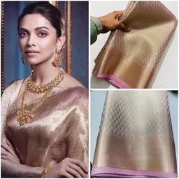 ✨ Celebrity Inspired Golden Zari Tissue Saree ✨