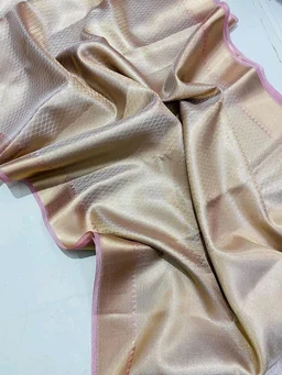 ✨ Celebrity Inspired Golden Zari Tissue Saree ✨