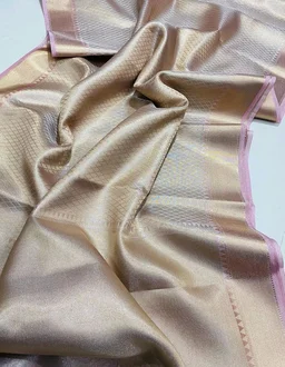 ✨ Celebrity Inspired Golden Zari Tissue Saree ✨