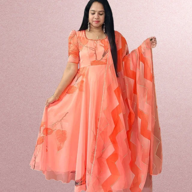 NF-1126 Anarkali Suit Fancy Style DUPPATA AND PANT - Mint Green, M