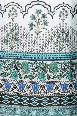 DC-G12 Light Colour Digital Print Hit Kurti & Dupata - White, L