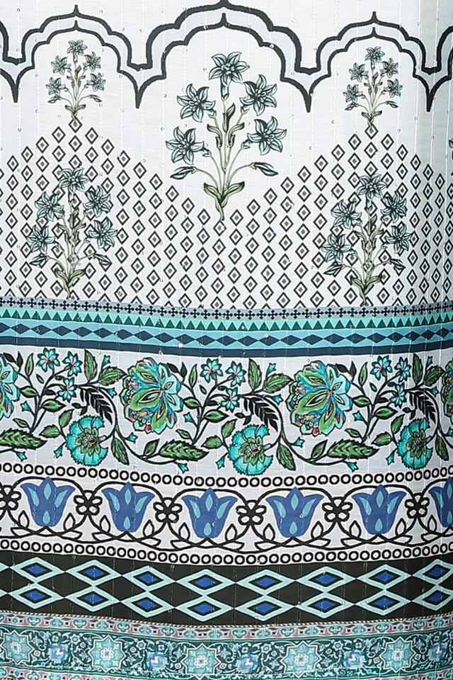 DC-G12 Light Colour Digital Print Hit Kurti & Dupata - White, L